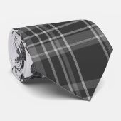 Rustic Stags Head Grey TartanPatroon Stropdas (Opgerold)