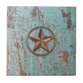 Rustic Star (blauw) Tegeltje (Voorkant)