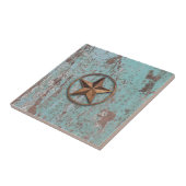 Rustic Star (blauw) Tegeltje (Zijkant)