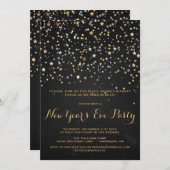 RUSTIC STAR CONFETTI NEW YEAR'S EVE INVITATION KAART (Voorkant / Achterkant)