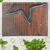 Rustic Star gebrand in houten tafelpyrografie Theedoek (Gevouwen)