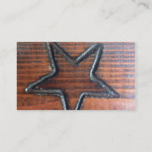 Rustic Star gebrand in houten tafelpyrografie Visitekaartje (Achterkant)