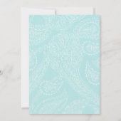 Rustic Star Hoefijzer Blue Paisley Wedding Invites Kaart (Achterkant)