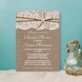 Rustic Starfish Beach Bridal Shower Invitations Kaart