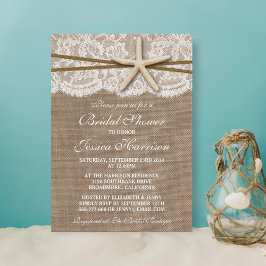 Rustic Starfish Beach Bridal Shower Invitations Kaart