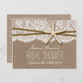 Rustic Starfish Beach Vrijgezellenfeest Recept Kaa Uitnodiging Briefkaart (Voorkant / Achterkant)