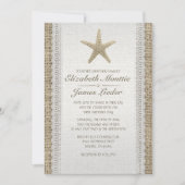 Rustic Starfish Beach Wedding Invitations Kaart (Voorkant)