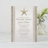 Rustic Starfish Beach Wedding Invitations Kaart (Staand voorkant)
