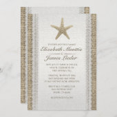Rustic Starfish Beach Wedding Invitations Kaart (Voorkant / Achterkant)