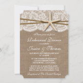 Rustic Starfish Beach Wedding Rehearsal Dinner Kaart (Voorkant)