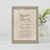 Rustic Starfish Burlap & Lace Vrijgezellenfeest Kaart (Staand voorkant)