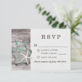 Rustic Starfish & Mason Jar Wedding RSVP (Staand voorkant)