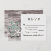 Rustic Starfish & Mason Jar Wedding RSVP (Voorkant / Achterkant)