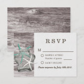 Rustic Starfish & Mason Jar Wedding RSVP Kaartje (Voorkant / Achterkant)