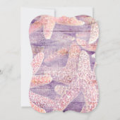 Rustic Starfish Paars Die Cut Vrijgezellenfeest Kaart (Achterkant)