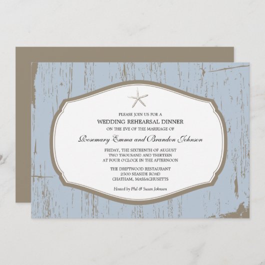 Rustic Starfish repetitie Kaart (Voorkant / Achterkant)