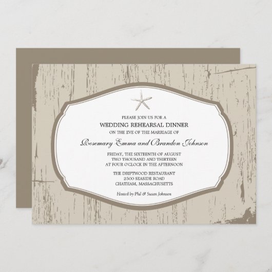 Rustic Starfish repetitie Kaart (Voorkant / Achterkant)