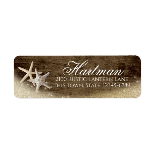 Rustic Starfish Return Address Label (Voorkant)