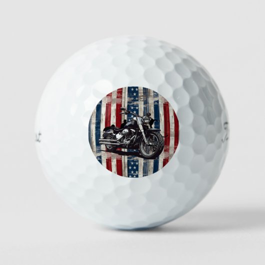 Rustic Stars and Stripes Motorcycle Golf Balls Golfballen (Voorkant)