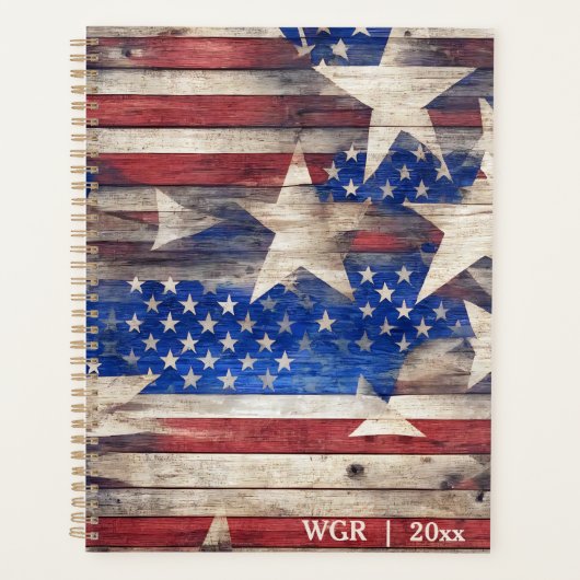 Rustic Stars and Stripes Planner (Voorkant)