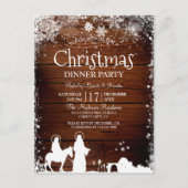 Rustic Stars Lights Mary & Joseph Kerstfeest Uitnodiging Briefkaart (Voorkant)