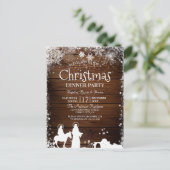Rustic Stars Lights Mary & Joseph Kerstfeest Uitnodiging Briefkaart (Staand voorkant)