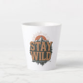 Rustic Stay Wild Hiking Graphic Latte Mok (Voorkant)