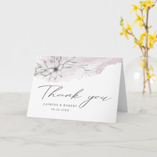 Rustic stencil botanics Foto Hartelijk dank Kaart (Gele Bloem)