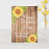 Rustic Stepmma Moederdag Floral Kaart (Gele Bloem)