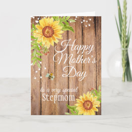 Rustic Stepmma Moederdag Floral Kaart