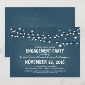 Rustic Sterrennacht Lights ENGAGEMENT PARTY Kaart (Voorkant / Achterkant)