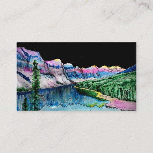 Rustic Sterrennacht Mountain Forest Hartelijk dank Informatiekaartje (Achterkant)