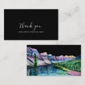 Rustic Sterrennacht Mountain Forest Hartelijk dank Informatiekaartje (Voorkant / Achterkant)