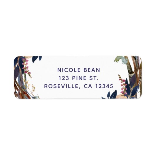 Rustic Stick Floral Wreath Modern Vrijgezellenfees Etiket (Voorkant)