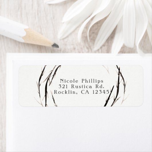 Rustic Sticks Twigs Branches met grote uitnodiging Etiket (Insitu)