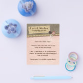 Rustic Stitched Ribbon & Buttonnen op het lijnwerk Flyer (Enkel)