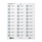 Rustic Stofblauw Bloem Waterverf Adreslabel Etiket (Full Sheet)