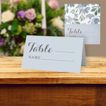 Rustic Stofblauw & Bloemstuk Bruiloftszitplaatsen