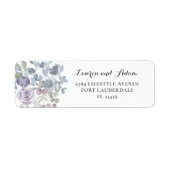 Rustic Stofblauw Eucalyptus Adreslabel Etiket (Voorkant)