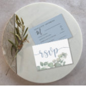 Rustic Stofblauw RSVP Huwelijk Kaartje