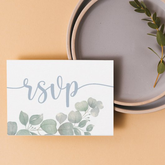Rustic Stofblauw RSVP Huwelijk Kaartje