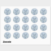 Rustic Stofblauw Trouw Dank Je Favoriet Ronde Sticker (Vel)