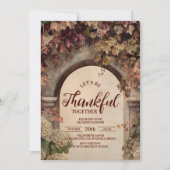 Rustic Stone Arch Thanksgiving Diner Kaart (Voorkant)