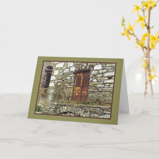 RUSTIC STONE BUILDING & DEUR/BEAUTY IN OUDERD DING KAART (Gele Bloem)
