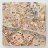 Rustic Stone Espresso Elves Onderzetter (Voorkant)