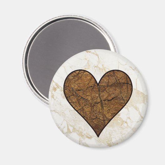 Rustic Stone Heart Magnet (Voorkant / Achterkant)