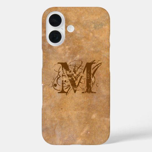 Rustic Stone Initiaal Look Case-Mate iPhone Case (Achterkant)
