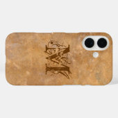 Rustic Stone Initiaal Look Case-Mate iPhone Case (Achterkant (horizontaal))