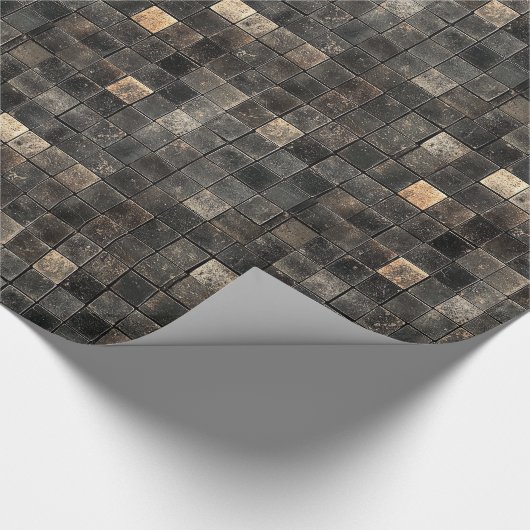 Rustic Stone Tegel Pattern Wrapping Paper Cadeaupapier (Hoek)