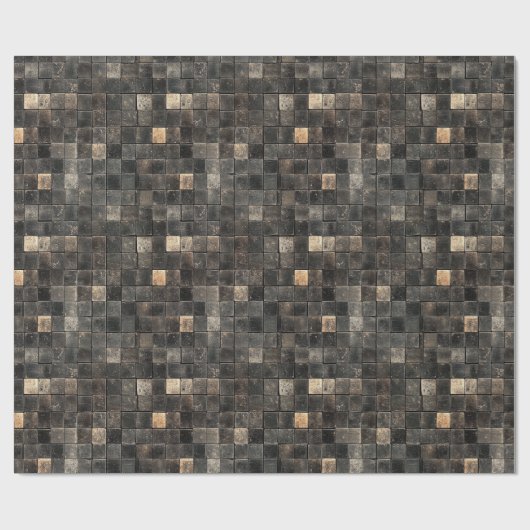 Rustic Stone Tegel Pattern Wrapping Paper Cadeaupapier (Vlak)